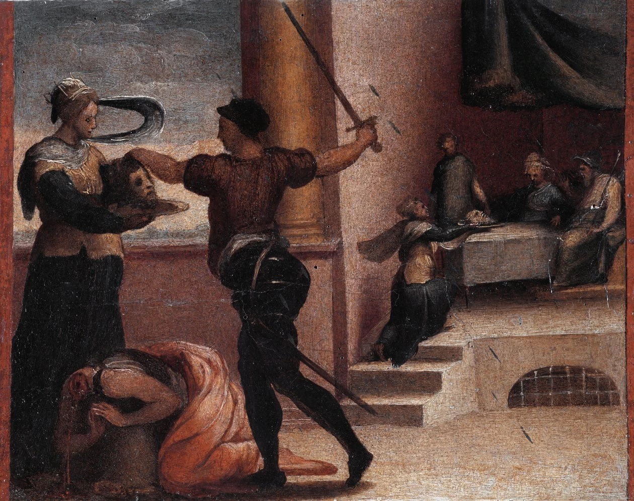 Perin del Vaga - Salomè e San Giovanni Battista decapitato, San Michele Arcangelo, Celle Ligure
